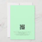 モダン テキスト ミントグリーン QR コード ウェディング 招待状 (裏面)