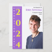 モダン テキスト 1 写真 イエロー ホワイト パープル ブラック セーブザデート (正面)