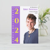 モダン テキスト 1 写真 イエロー ホワイト パープル ブラック セーブザデート (スタンド正面)