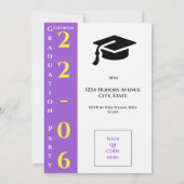 モダン テキスト 1 写真 イエロー ホワイト パープル ブラック セーブザデート (裏面)