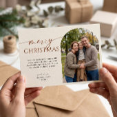 モダン テラコッタ アーチ 写真 メリークリスマス シーズンカード
