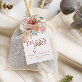 モダン テラコッタ&サーモンピンク 結婚式前ウェディングパーティーのギフト ギフトタグ
