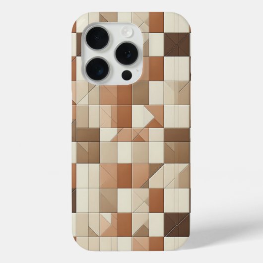 モダン テラコッタ&ベージュ幾何学柄フォンケース Case-Mate iPhoneケース (裏面)
