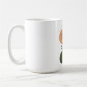 モダン テラコッタ 抽象的形状と植物レ コーヒーマグカップ (左)
