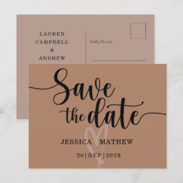 モダン テラコッタ Save the Date スクリプト 案内ポストカード