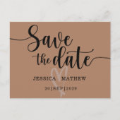 モダン テラコッタ Save the Date スクリプト 案内ポストカード (正面)