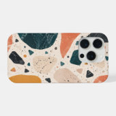 モダン・テラゾー抽象柄スマホケース iPhoneケース (裏面横)