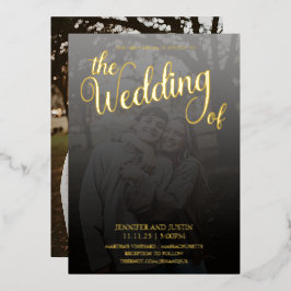 モダン テラリウム フェード フォト ウェディング ゴールド 箔招待状