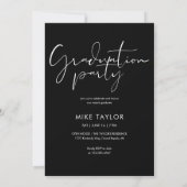 モダン テン アンド ナウ 2 フォト 卒業パーティー 招待状 (裏面)