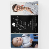 モダン テン アンド ナウ 2 フォト 卒業パーティー 横断幕 (縦)