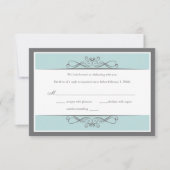 モダン デコレーション ウェディング (横) 返信カード (正面)