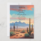 モダン デザート サボテン ランドスケープ ウェディング 招待状 (正面)