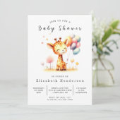 モダン デジタル キリン ベビーシャワー 招待状 (スタンド正面)