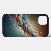 モダン デジタル リボン スマホケース - ヴィブラント レインボー Case-Mate iPhoneケース (裏面 (横))