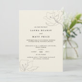 モダン デリケート エッグシェル フローラル エロープメント 招待状 (スタンド正面)