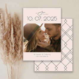 モダン・トポグラフィー・ブッシュ結婚式フォト セーブザデート
