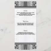 モダン トライバル アーバン エッジ ブラック ホワイト メニュー カード (裏面)