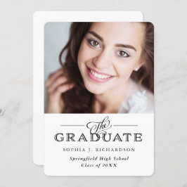 モダン トラディショナル ホワイト | フォト 卒業パーティー 招待状