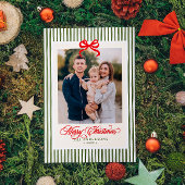 モダン トラディショナル メリークリスマス ネーム&フォト シーズンカード