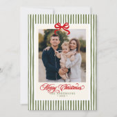 モダン トラディショナル メリークリスマス ネーム&フォト シーズンカード (正面)