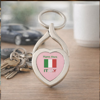モダン トリコローレ オーダーメイド ネーム イタリア国旗 キーホルダー