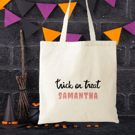 モダン トリック オア トリート かわいい シンプル ハロウィン トートバッグ