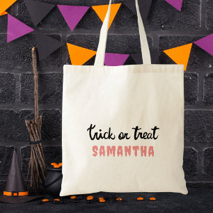 モダン トリック オア トリート かわいい シンプル ハロウィン トートバッグ