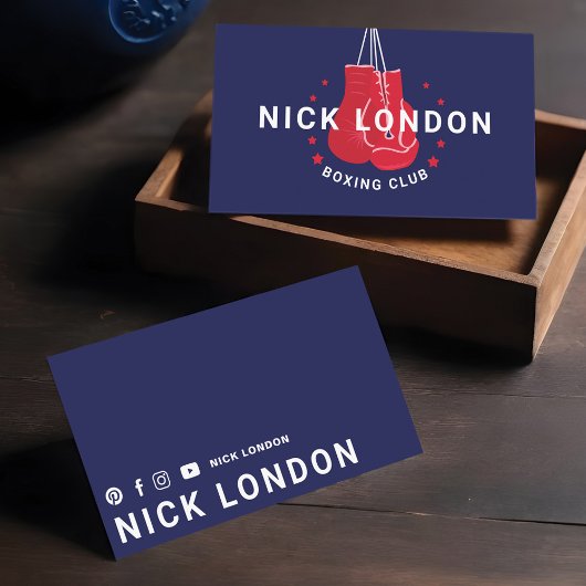 モダン&トレンディーオンライン赤ボクシンググローブクラブ 名刺