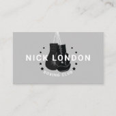 モダン&トレンディーオンライン黒ボクシンググローブクラブ 名刺 (正面)