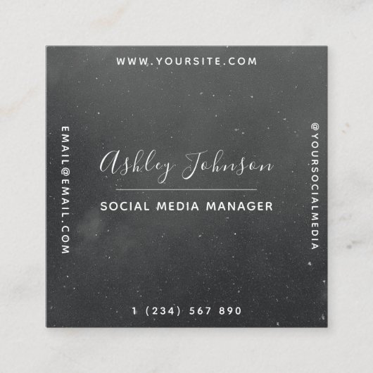 モダン&トレンディーグレイナイトスカイコズミック宇宙銀河系 スクエア名刺 (正面)