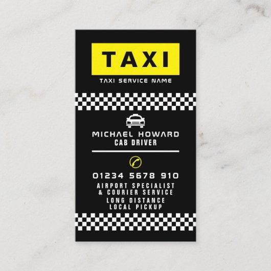 モダン&トレンディータクシー運転手 名刺 (正面)