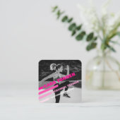 モダン&トレンディーパーソナルトレーナーフィットネス写真 スクエア名刺 (スタンド正面)