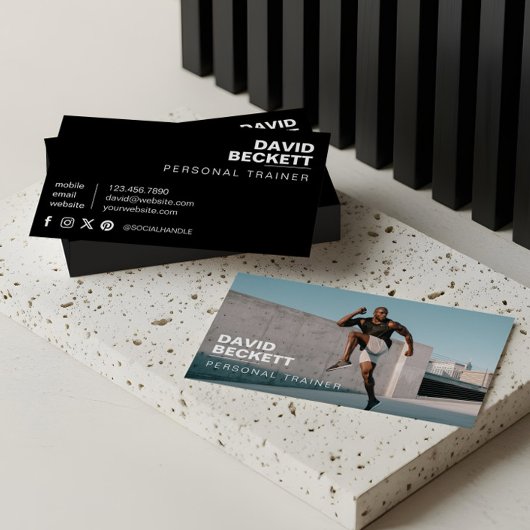モダン&トレンディーパーソナルトレーナーフィットネス写真 名刺