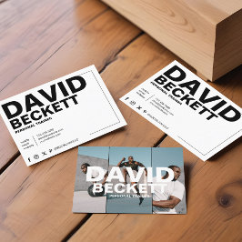 モダン&トレンディーパーソナルトレーナーフィットネス3写真 名刺