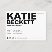 モダン&トレンディーパーソナルトレーナーフィットネス3写真 名刺 (裏面)