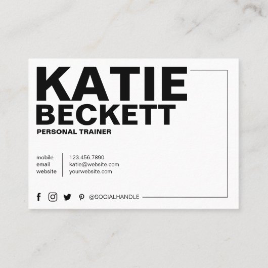 モダン&トレンディーパーソナルトレーナーフィットネス3写真 名刺 (裏面)