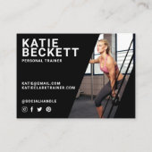 モダン&トレンディーパーソナルトレーナーフィットネス4写真 名刺 (裏面)