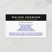 モダン&トレンディーミニマル手利家電気技師 名刺 (裏面)