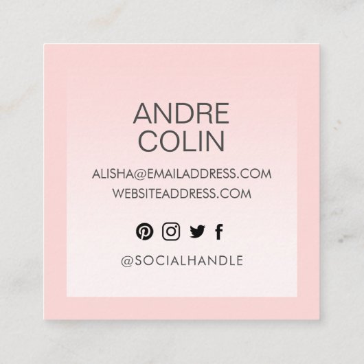 モダン&トレンディー美しいとファッション写真 スクエア名刺 (裏面)