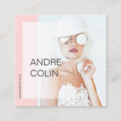 モダン&トレンディー美しいとファッション写真 スクエア名刺 (正面)