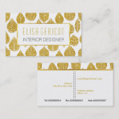 モダン,トレンディー金ゴールドグリッターのブ葉ロードパターン 名刺 (正面/裏面)