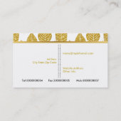 モダン,トレンディー金ゴールドグリッターのブ葉ロードパターン 名刺 (裏面)