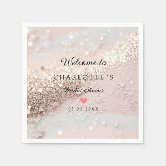 モダン,トレンディー,グリッター スタンダードカクテルナプキン (正面)