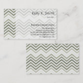 モダン,トレンディー,グレーエレガントと白のシェブロン 名刺 (正面/裏面)