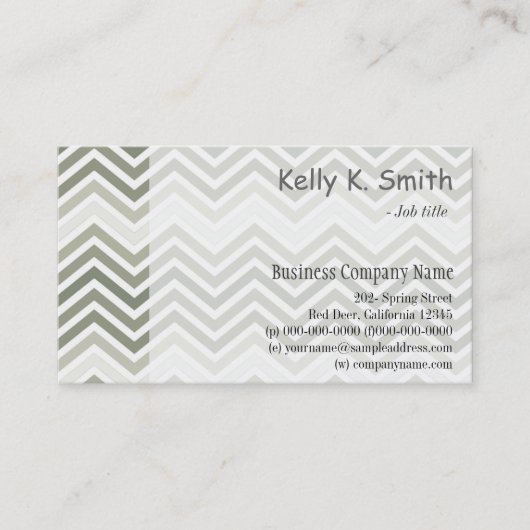 モダン,トレンディー,グレーエレガントと白のシェブロン 名刺 (正面)