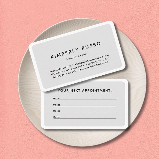 モダン,トレンディー,サロンアポイントメントカード 予約カード