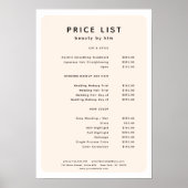 モダン,トレンディー,サロン価格表ポスター ポスター (正面)