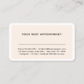 モダン,トレンディー,サロン 予約カード (裏面)