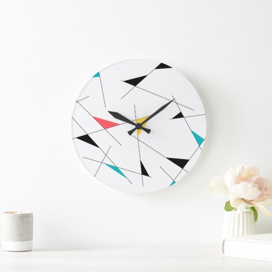 モダン、トレンディー、シンプルおもしろい、ジオメトリグラフィック ラージ壁時計 (ホーム)