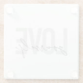 モダン,トレンディー,シンプルデザイン，都市の愛 ガラスコースター (裏面)